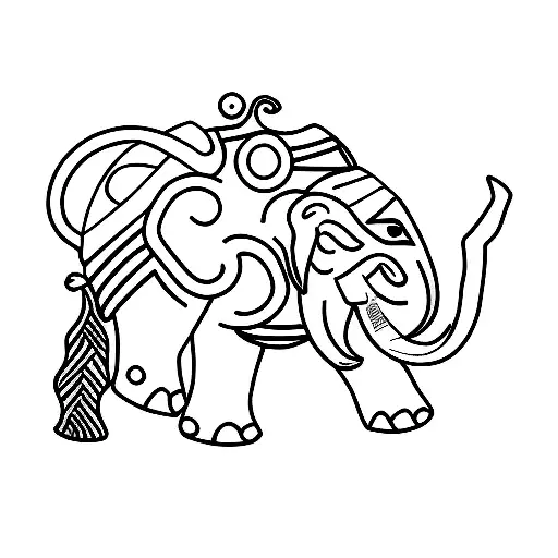 thai elephant tattoo design idea