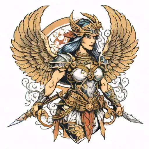 Valkyrie warrior tattoo design idea