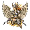 Valkyrie warrior tattoo design idea