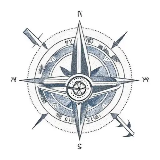 monastery on mountain everest with a compass background  tattoo design idea