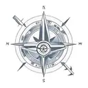 monastery on mountain everest with a compass background  tattoo design idea