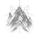 monastery on mountain everest with a compass background  tattoo design idea
