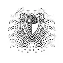 Combine the River Plate Football Club logo with a minimalist design of raindrops falling on a heart tattoo design idea