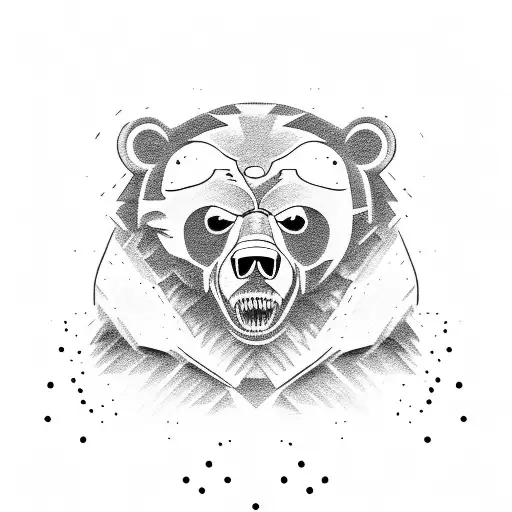 Grizzly Bear Roar, MDS,  Pheniox tattoo design idea