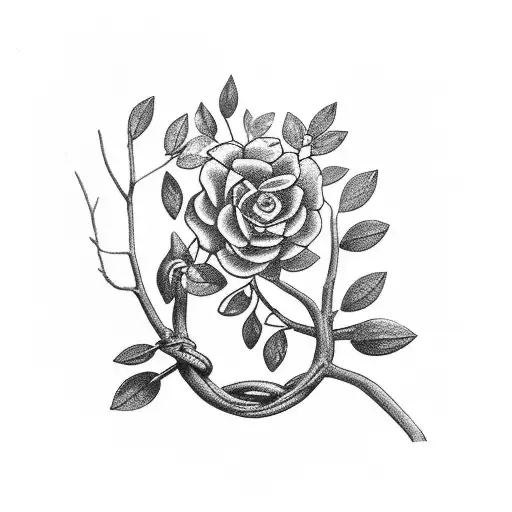 a laurel branch making a bracelet on the arm and in the middle a letter f tattoo design idea