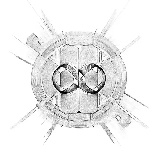 infinity sign with initials Naryam and Camila on opposite sides tattoo design idea