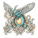opal protector tattoo design idea