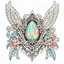 opal protector tattoo design idea