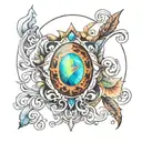 opal protector tattoo design idea