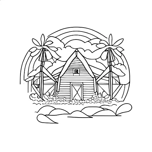 farm tattoo design idea