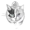 cats with japanese elements covering the whole arm tattoo design idea