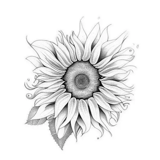 sunflowers butterflies  tattoo design idea