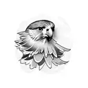 Harris Hawk with guns  tattoo design idea