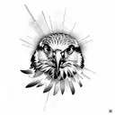 Harris Hawk with guns  tattoo design idea