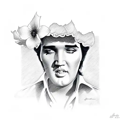 elvis with a flower tattoo design idea