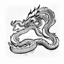 Dragon and Snake colliding tattoo design idea