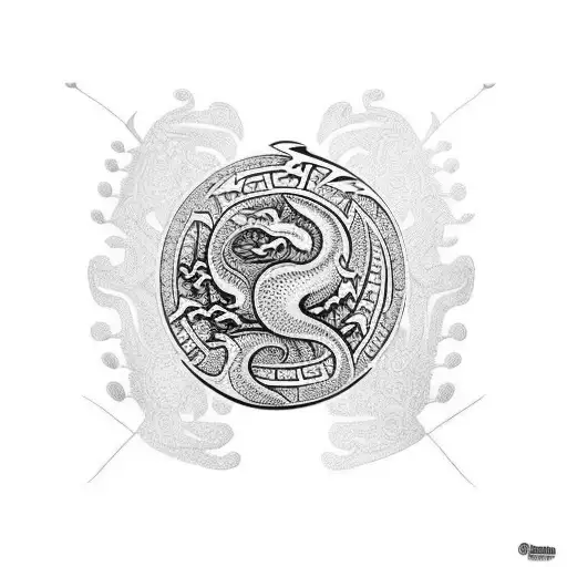 polynesian tattoo that has dragon with the tree of life Britain right chest tattoo tattoo design idea