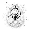 shattered hourglass spilling out to the cosmos tattoo design idea