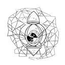 shattered hourglass spilling out to the cosmos tattoo design idea