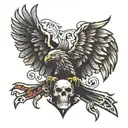 albanian eagle with a skull   tattoo design idea