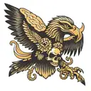 albanian eagle with a skull   tattoo design idea