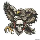albanian eagle with a skull   tattoo design idea