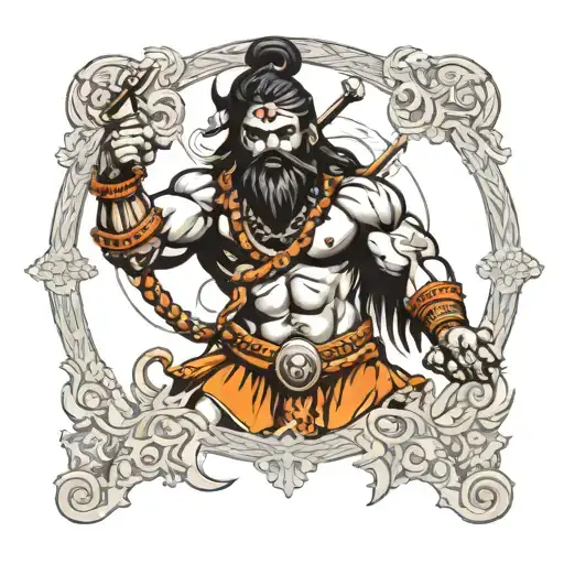 lord parshuram with radhe karn and shiv ling full hand tatoo tattoo design idea