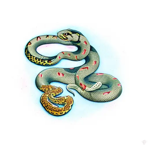 snake filled with leopard print tattoo design idea