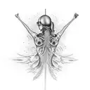 An epilepsy related tattoo which involves a piano tattoo design idea