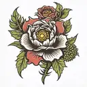 tudor rose, thistle. clover tattoo design idea