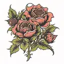 tudor rose, thistle. clover tattoo design idea