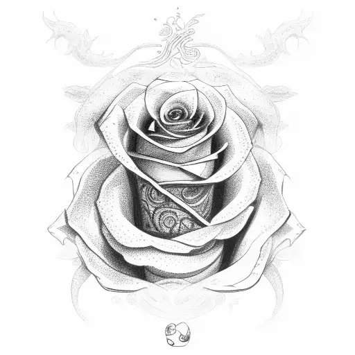 Rose snake poker  tattoo design idea