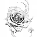 Rose snake poker  tattoo design idea