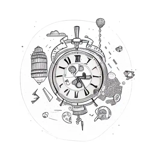 Time with relationships and travel  tattoo design idea