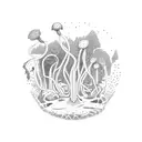 A natural landscape with carnivorous plants growing in a gym setting tattoo design idea