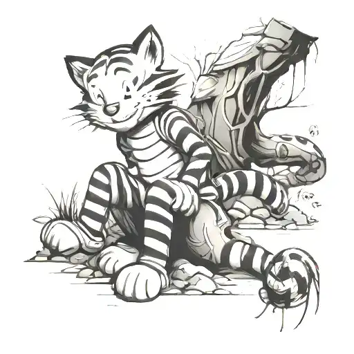 Calvin and hobbes tattoo design idea