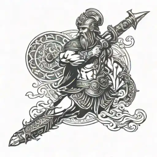 full arm tattoo Nordic + Viking gods, Greek + Spartan gods, Egyptian gods tattoo design idea