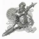 full arm tattoo Nordic + Viking gods, Greek + Spartan gods, Egyptian gods tattoo design idea