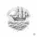 Make it greyscale only, and with a diver under the water, fighting the Crackin. I Spanish Galleon, sailing above on the  tattoo design idea