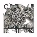 names incorporated Landon, Logan, Raelyn, Ezra, Malia  tattoo design idea