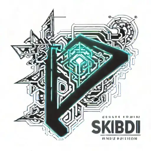 Create a tattoo design featuring the word "SKIBIDI" in elegant and modern lettering, with a mix of thick and thin stroke tattoo design idea