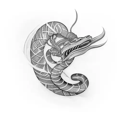 Black and White King Cobra sleeve that wraps around the arm twice,  ends at the shoulder line  tattoo design idea
