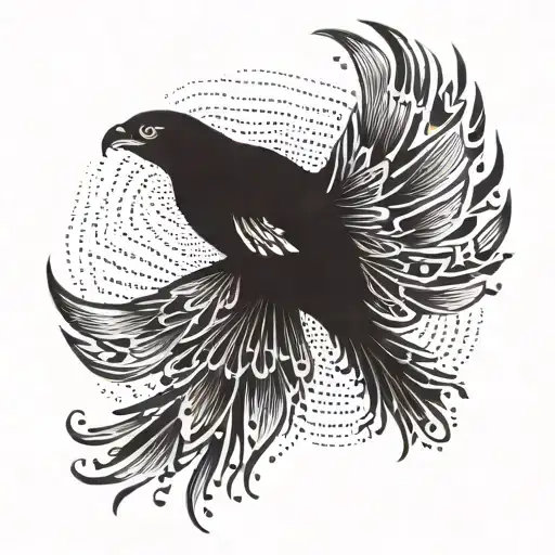 A software engineer symbolically represented as a phoenix bird tattoo design idea