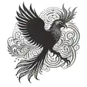 A software engineer symbolically represented as a phoenix bird tattoo design idea
