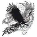 A software engineer symbolically represented as a phoenix bird tattoo design idea