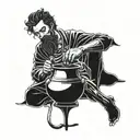 King Midas touching a broken pot and repairing the cracks  tattoo design idea