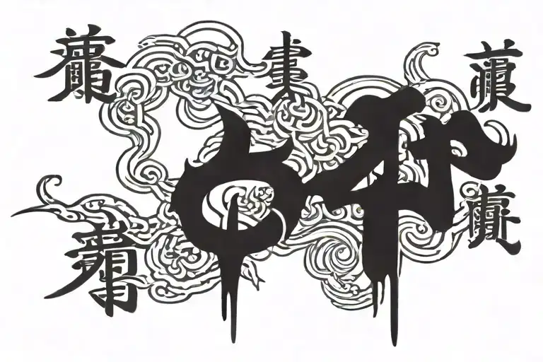 2004 written kanji characters tattoo design idea