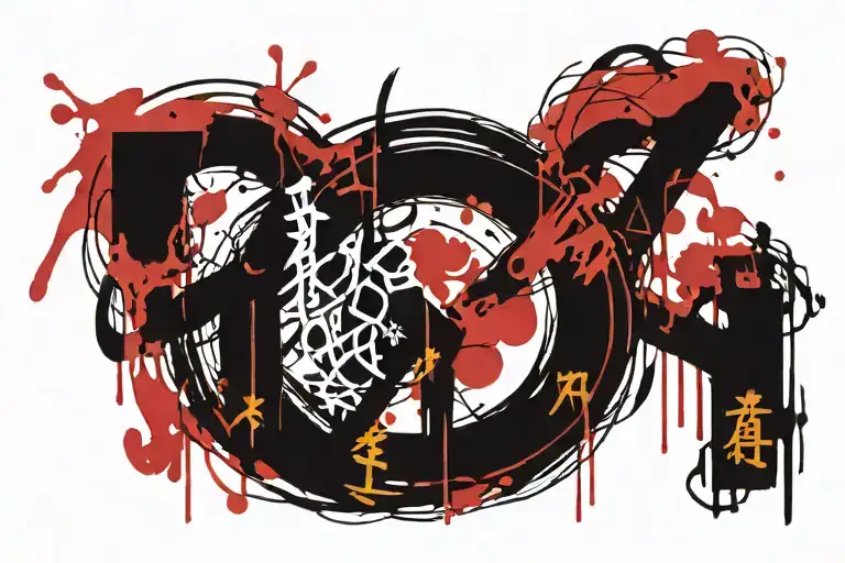 2004 written kanji characters tattoo design idea