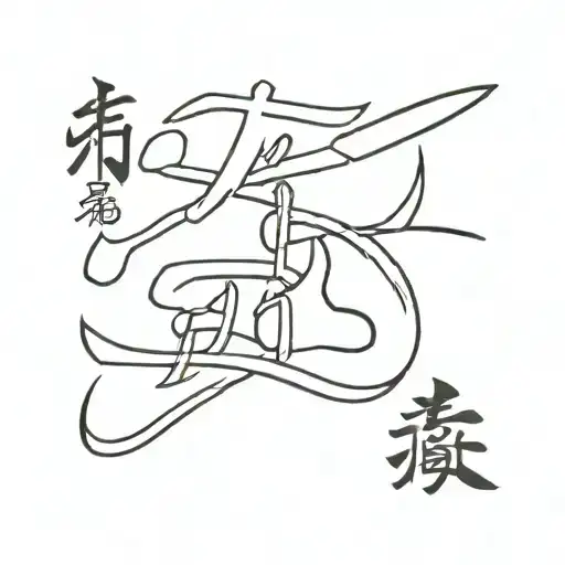 2004 written kanji characters tattoo design idea