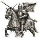 crusader warrior  tattoo design idea